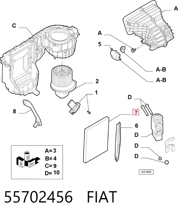 Filtro de habitáculo 55702456 Fiat/Alfa/Lancia