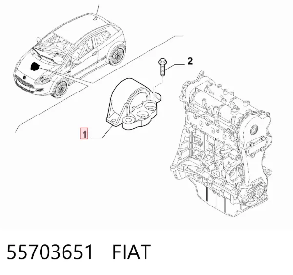 Soporte de motor, Izquierda / Derecha 55703651 Fiat/Alfa/Lancia