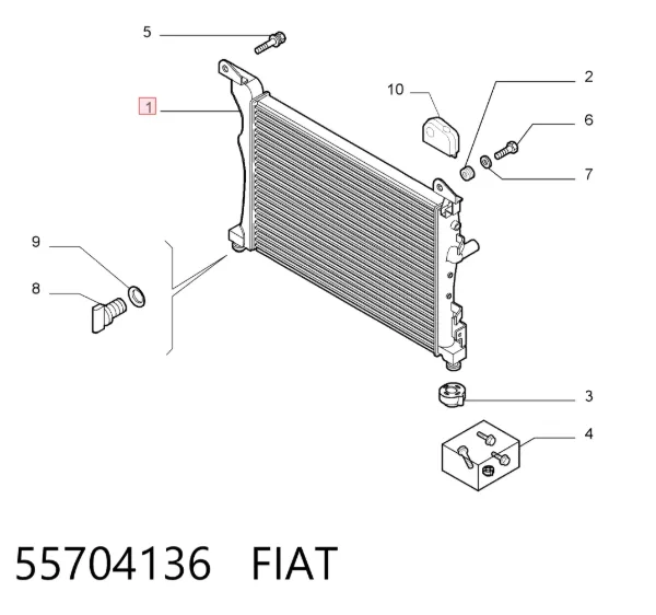Radiador 55704136 Fiat/Alfa/Lancia