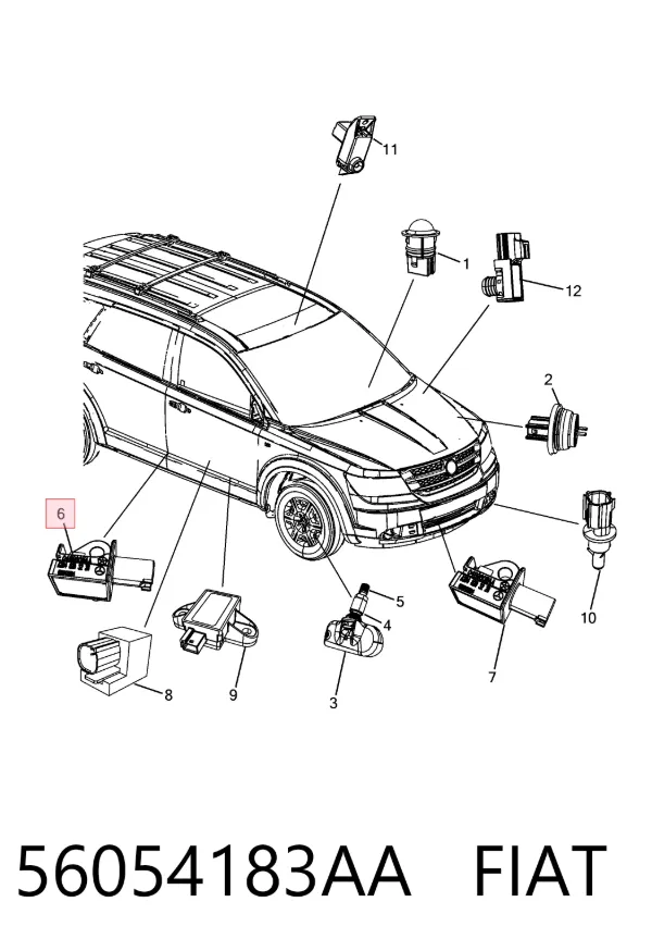 Sensor de airbag delantero 56054183AA Fiat/Alfa/Lancia