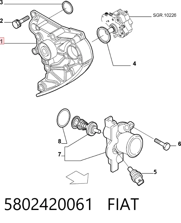 Bomba de agua 5802420061 Fiat/Alfa/Lancia