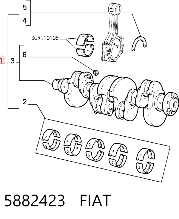 Cigüeñal 5882423 Fiat/Alfa/Lancia