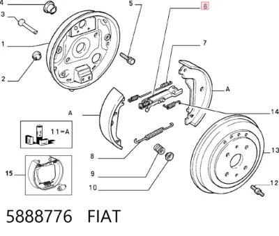 Kit de reparación del mecanismo de ajuste automático de zapatas de freno FIAT 5888776