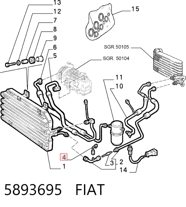 Sensor de presion de aire acondicionado 5893695 Fiat/Alfa/Lancia