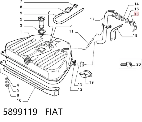 Tapa de depósito de combustible 5899119 Fiat/Alfa/Lancia