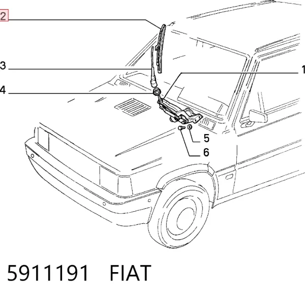 Escobilla del limpiaparabrisas del lado del pasajero 5911191 Fiat/Alfa/Lancia