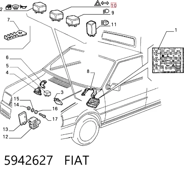 Relé de intermitentes 5942627 Fiat/Alfa/Lancia