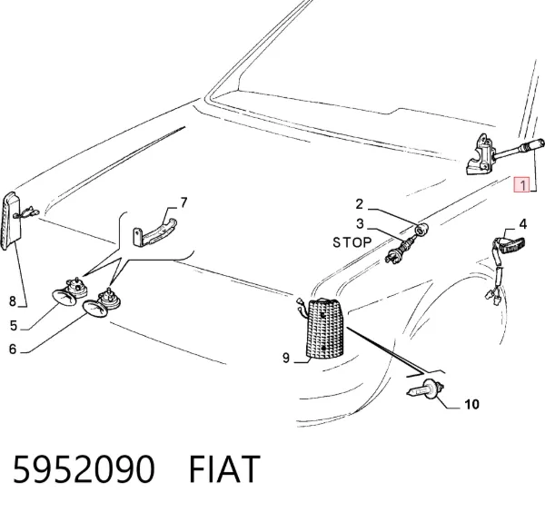 Conmutador izquierdo de la columna de dirección 5952090 Fiat/Alfa/Lancia