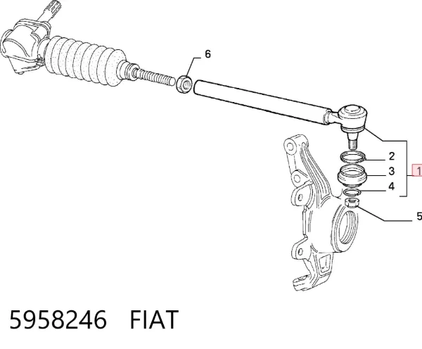 Rótula barra de dirección 5958246 Fiat/Alfa/Lancia