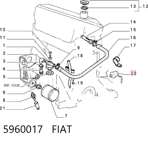 Sensor de presión de aceite 5960017 Fiat/Alfa/Lancia