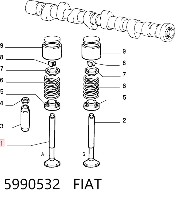Válvulas de admisión 5990532 Fiat/Alfa/Lancia