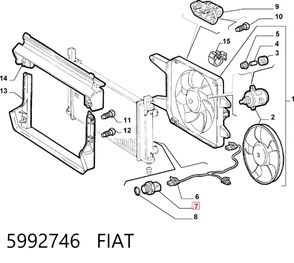 Sensor de temperatura 5992746 Fiat/Alfa/Lancia