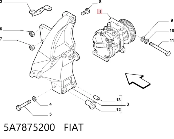 Compresor de aire acondicionado 5A7875200 Fiat/Alfa/Lancia