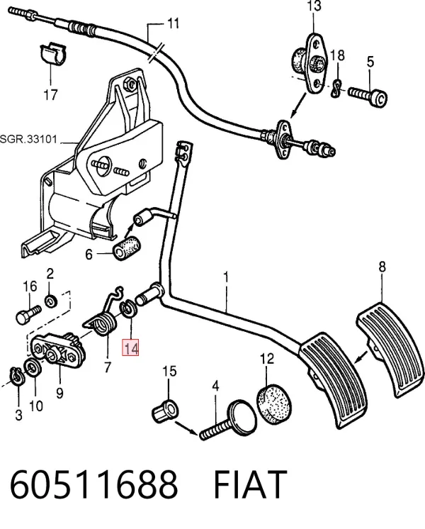 Cable del acelerador Alfa Romeo 33 905