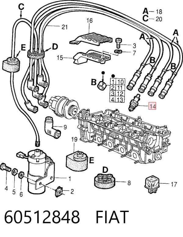 Bujía 60512848 Fiat/Alfa/Lancia