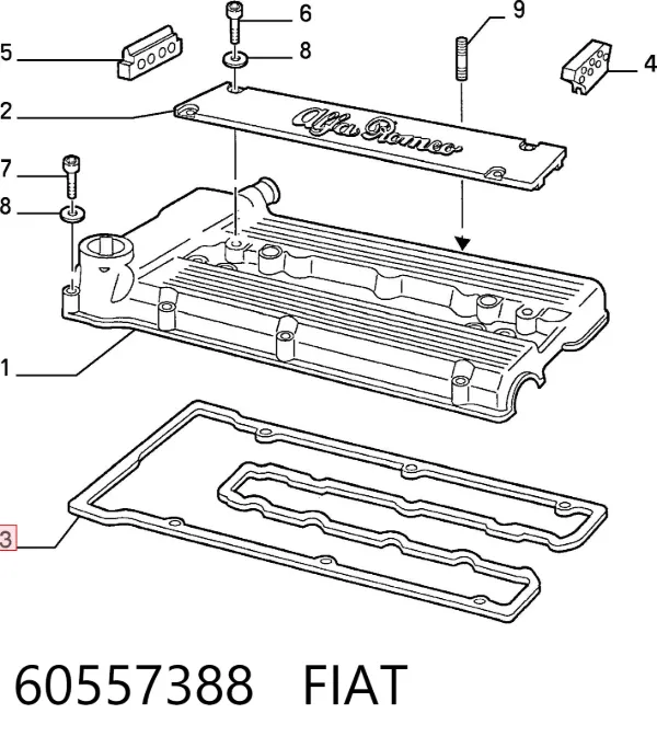 Junta tapa de balancines 60557388 Fiat/Alfa/Lancia