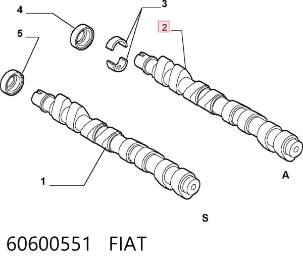 Árboles de levas 60600551 Fiat/Alfa/Lancia