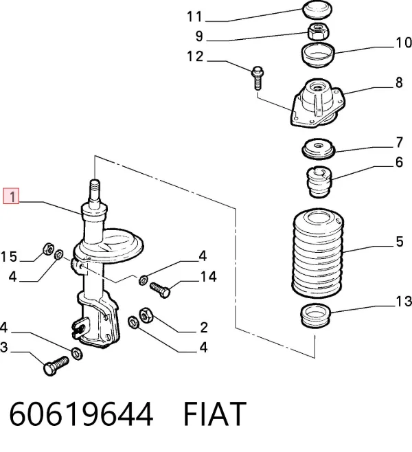 Amortiguador 60619644 Fiat/Alfa/Lancia