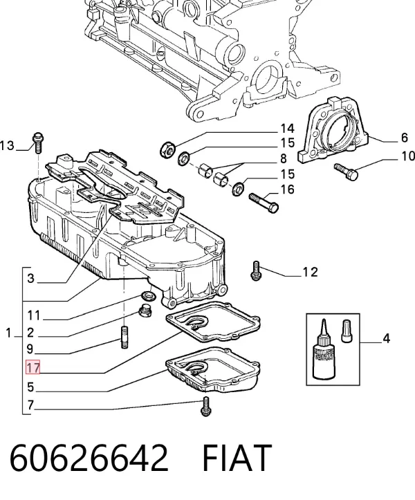 Junta del cárter 60626642 Fiat/Alfa/Lancia