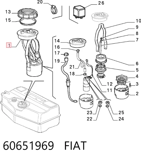 Elemento de turbina de la bomba de combustible 60651969 Fiat/Alfa/Lancia