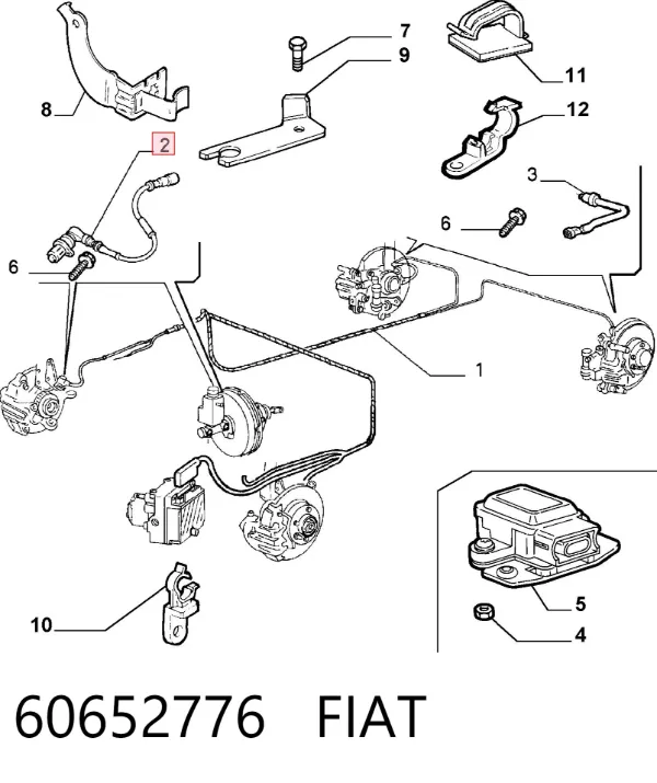 Sensor ABS delantero izquierdo 60652776 Fiat/Alfa/Lancia