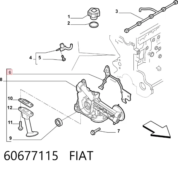 Junta de bomba de aceite 60677115 Fiat/Alfa/Lancia