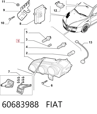 Faro izquierdo FIAT 60683988