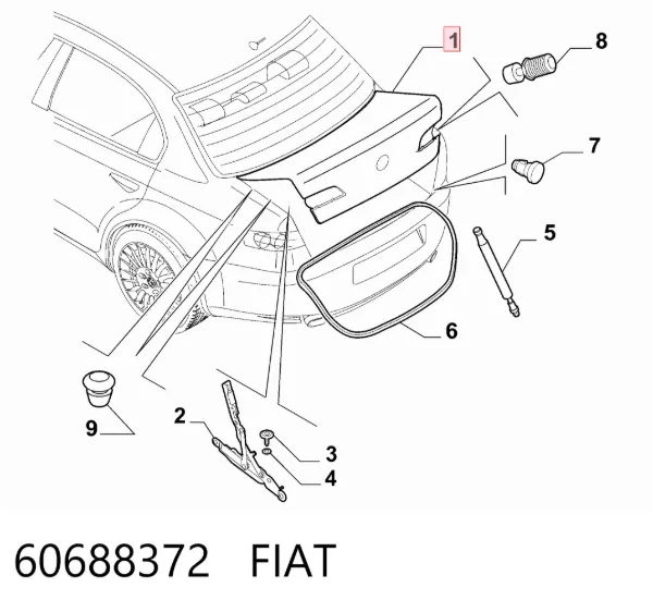 Tapa maletero Alfa Romeo 159 939