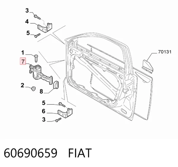 Limitador de apertura de puerta delantera 60690659 Fiat/Alfa/Lancia