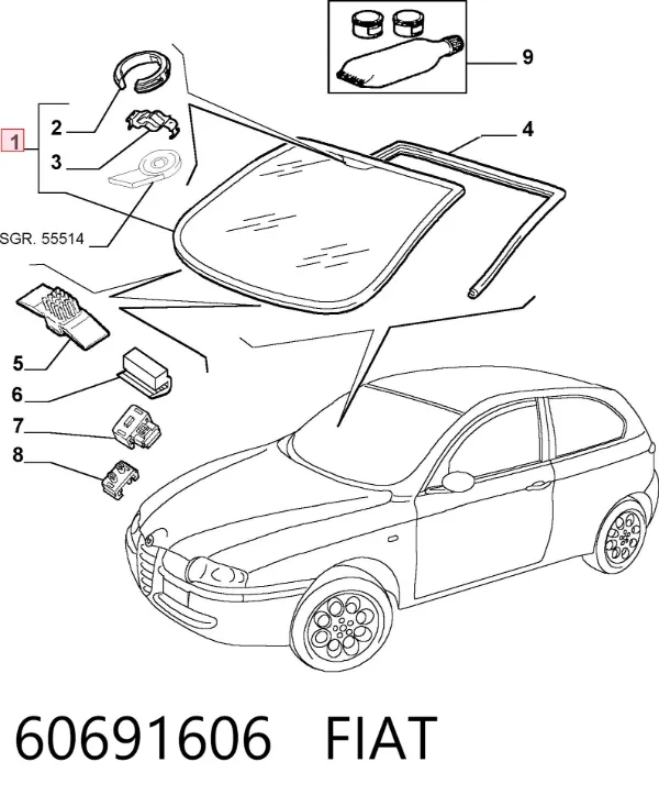 Parabrisas 60691606 Fiat/Alfa/Lancia