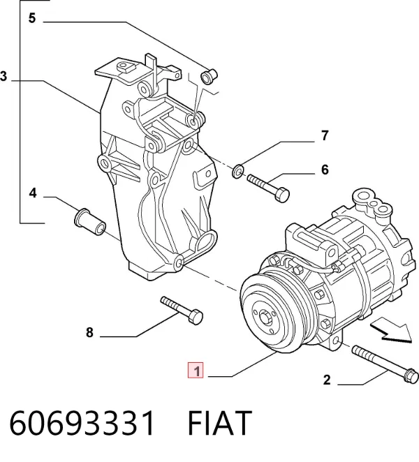 Compresor de aire acondicionado 60693331 Fiat/Alfa/Lancia