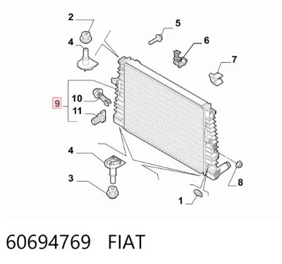 Radiador de refrigeración del motor FIAT 60694769