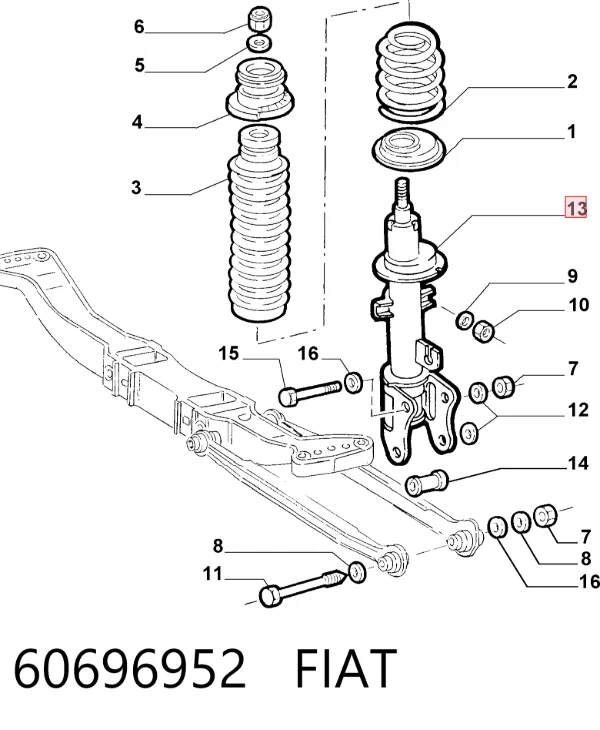 Amortiguador trasero 60696952 Fiat/Alfa/Lancia
