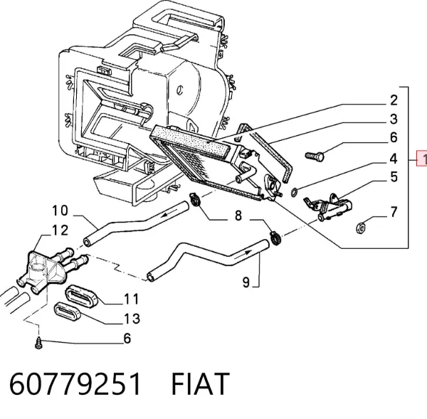 Radiador calefacción 60779251 Fiat/Alfa/Lancia