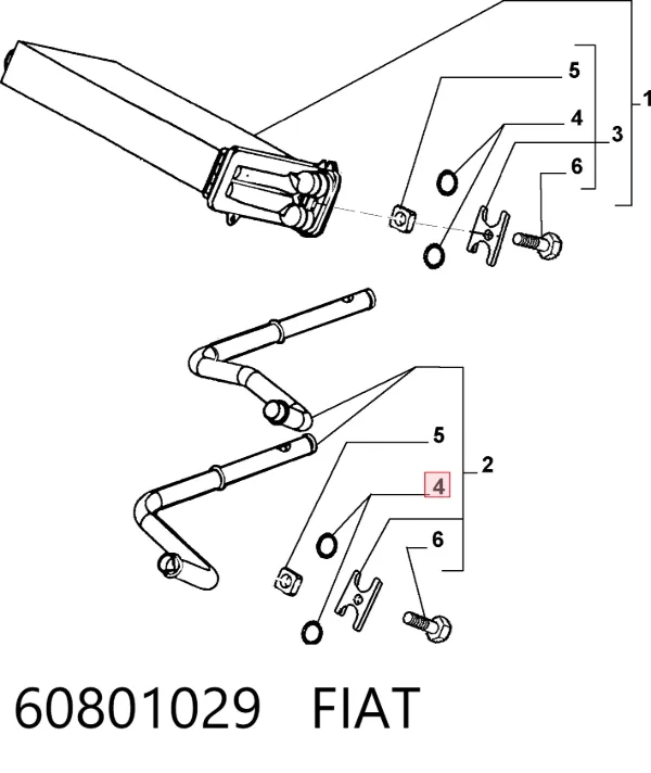 Anillo de sellado del tubo del radiador de la calefacción 60801029 Fiat/Alfa/Lancia