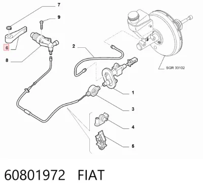 Palanca de la horquilla del embrague FIAT 60801972