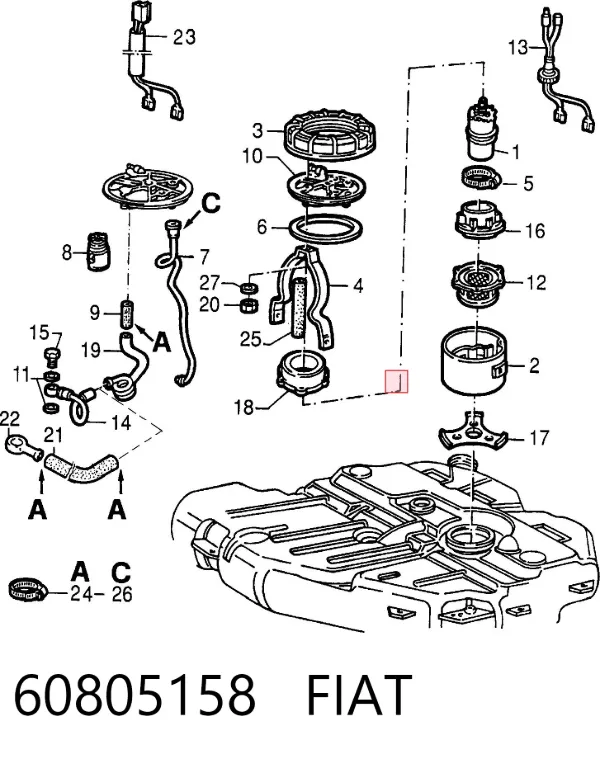 Unidad de alimentación de combustible 60805158 Fiat/Alfa/Lancia