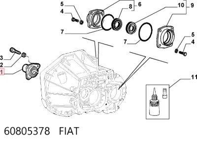 Guía del eje primario de la caja de cambios FIAT 60805378