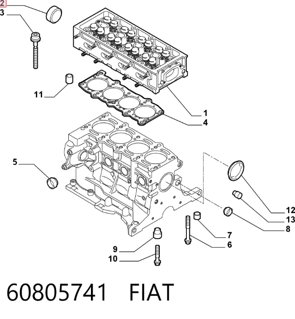 Tapa culata 60805741 Fiat/Alfa/Lancia