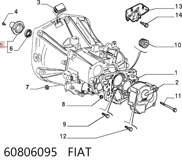 Retén del eje primario de la transmisión 60806095 Fiat/Alfa/Lancia