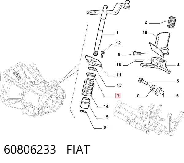 Casquillo palanca cambio Fiat Tipo EGEA