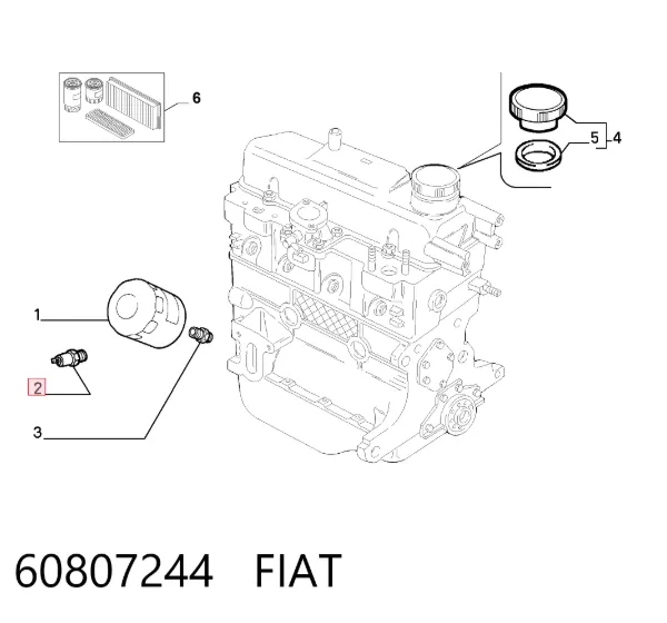 Sensor de presión de aceite 60807244 Fiat/Alfa/Lancia