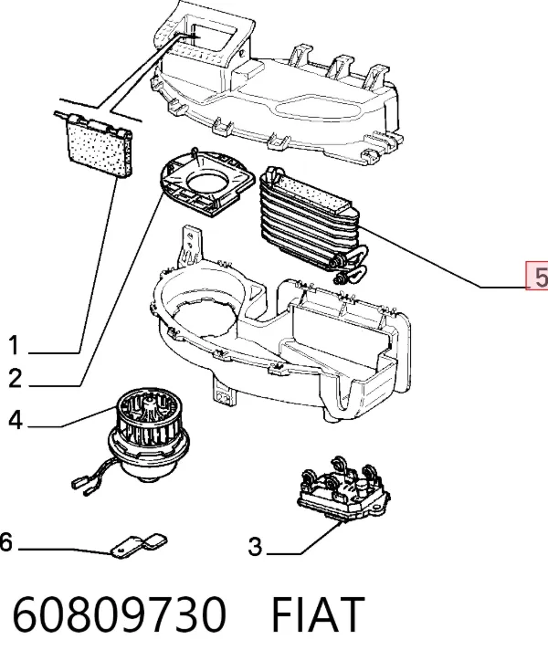 Evaporador de aire acondicionado 60809730 Fiat/Alfa/Lancia