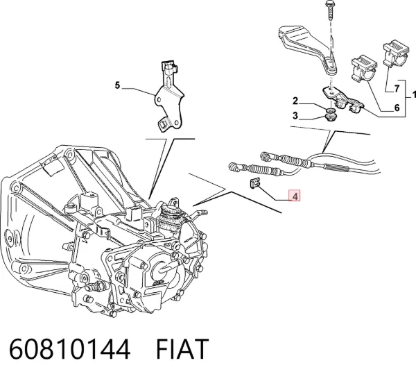 Abrazadera de cable de caja de cambios 60810144 Fiat/Alfa/Lancia