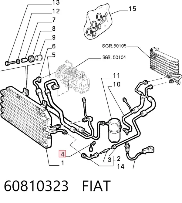 Sensor de presion de aire acondicionado 60810323 Fiat/Alfa/Lancia
