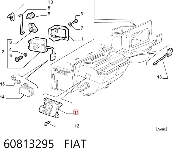 Actuador de compuerta de la calefacción 60813295 Fiat/Alfa/Lancia