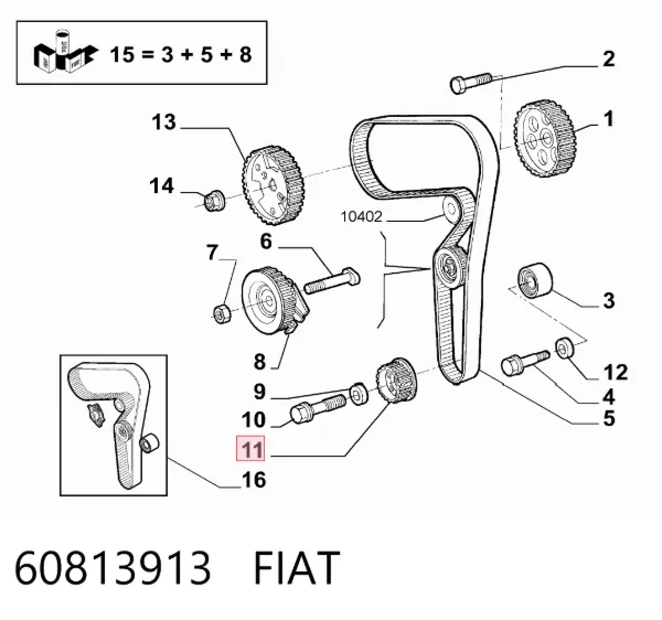 Piñón del cigüeñal 60813913 Fiat/Alfa/Lancia
