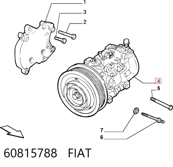 Compresor de aire acondicionado 60815788 Fiat/Alfa/Lancia