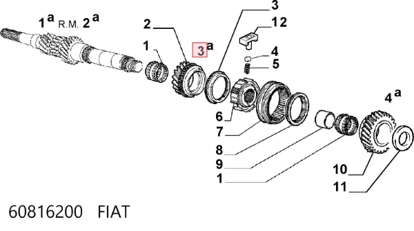 Sincronizador de 3ª y 4ª marcha 60816200 Fiat/Alfa/Lancia