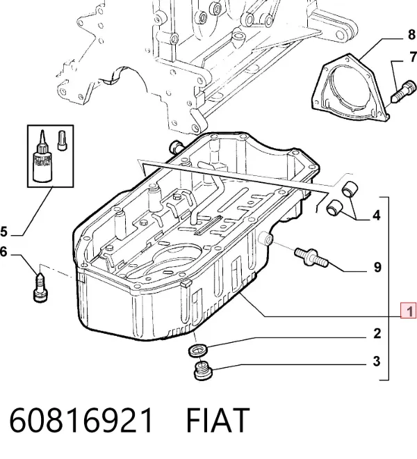 Cárter de aceite del motor 60816921 Fiat/Alfa/Lancia